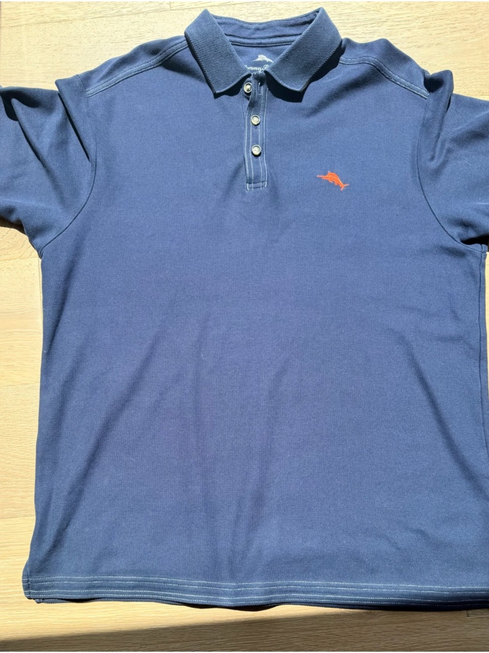 Tommy Bahama Blue Polo Shirt with Subtle Dark Trim
